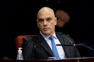 Ministro Alexandre Moraes durante o julgamento, na Primeira Turma do STF, do ex-presidente Jair Bolsonaro e mais sete denunciados pela trama golpista - Antonio Augusto/STF
